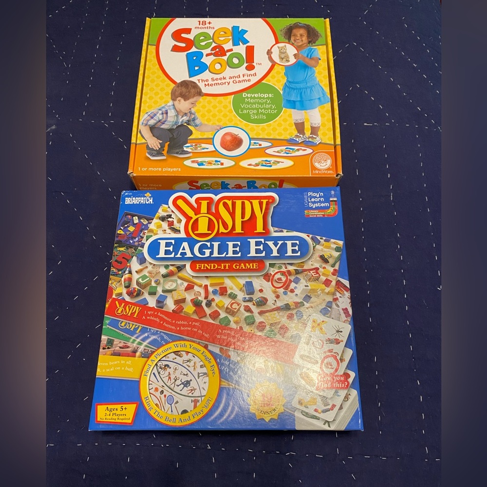 Games! I Spy - Eagle Eye and Seek-a-Boo.
